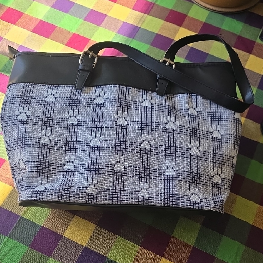 Stylish Black and White Patterned Tote Bag